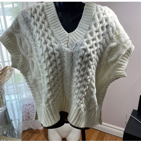 SHEKOU Twisted Knit Cable Sweater Women Size S - Picture 3 of 7